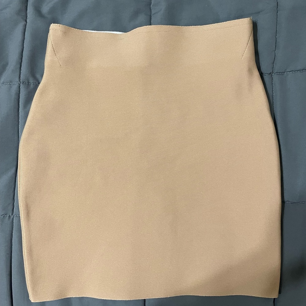 Tan Bodycon Mini Skirt